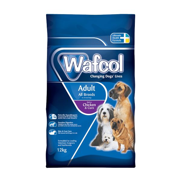 Wafcol Adult Chicken & Corn Dry Dog Food - 12kg